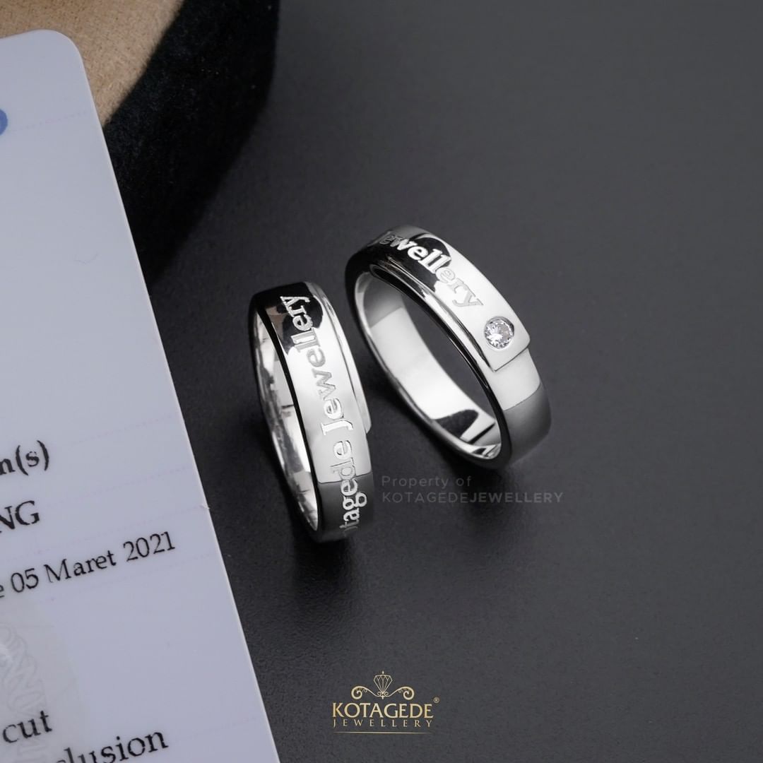 Cincin Kawin Tunangan Platidium Laser Nama PTD0466PTD