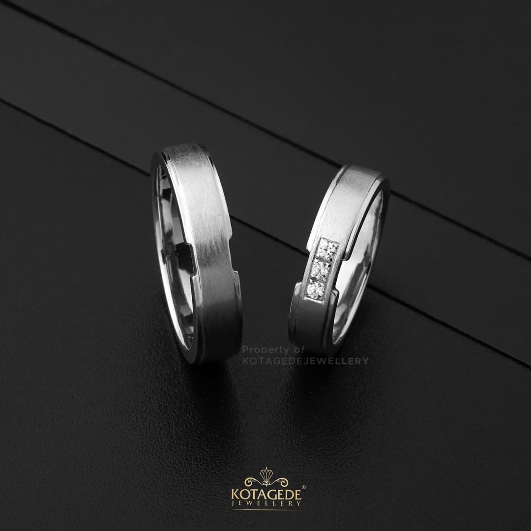 Cincin Kawin Tunangan Palladium Emas Putih Simple PD0499WG