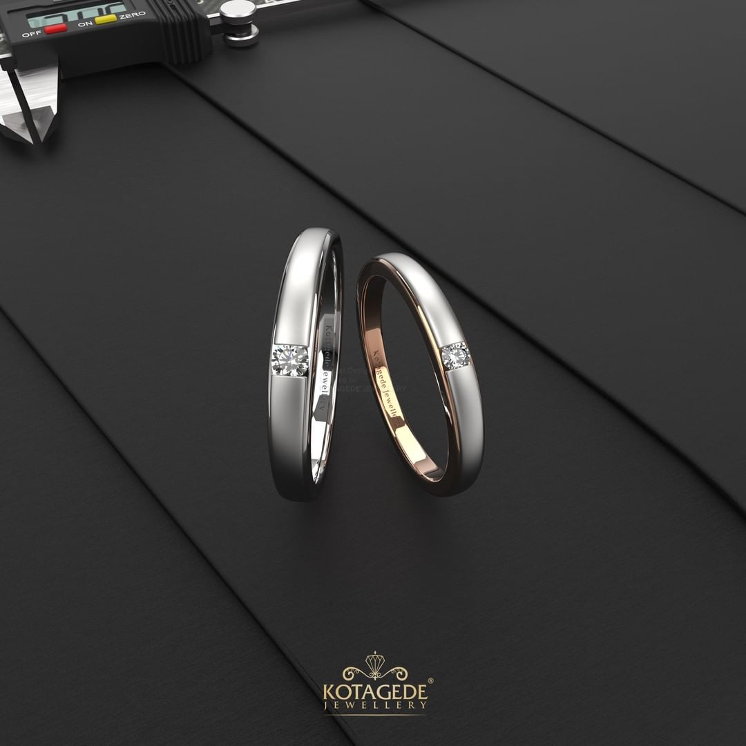 Cincin Kawin Tunangan Platidium Rosegold Couple PTD0494RG