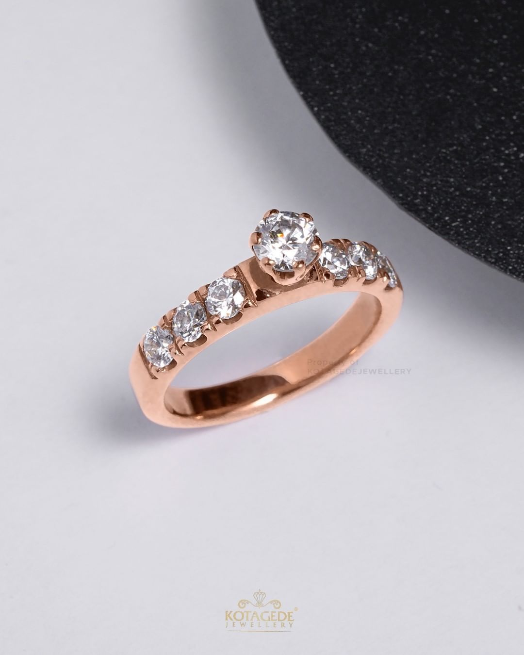 Cincin Kawin Tunangan Rosegold Solitaire Eternity RG0571