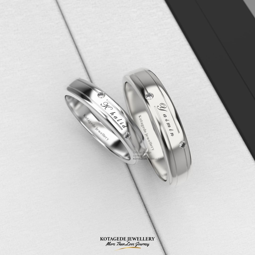 Cincin Kawin Tunangan Platidium Emas Putih Simple List PTD0580WG