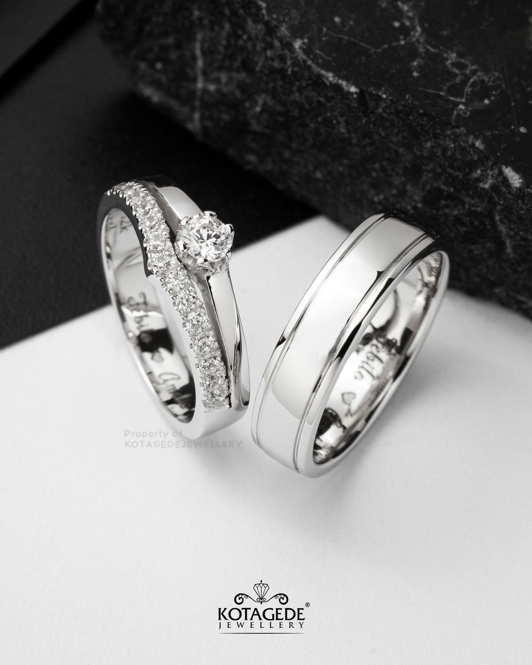Cincin Kawin Tunangan Platidium Emas Putih Best Seller PTD0697WG