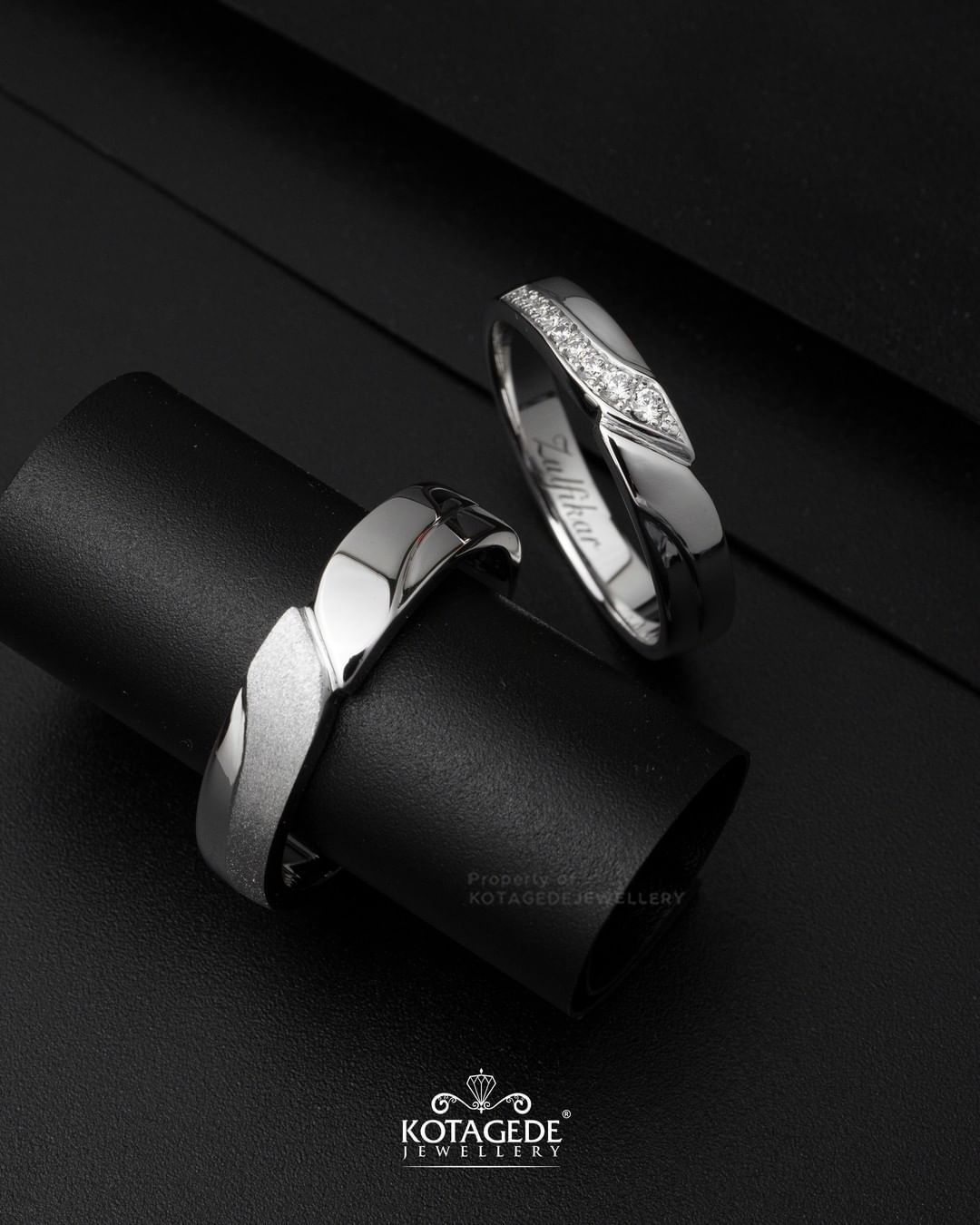 Cincin Kawin Tunangan Platidium Emas Putih Elegant Couple PTD0705WG