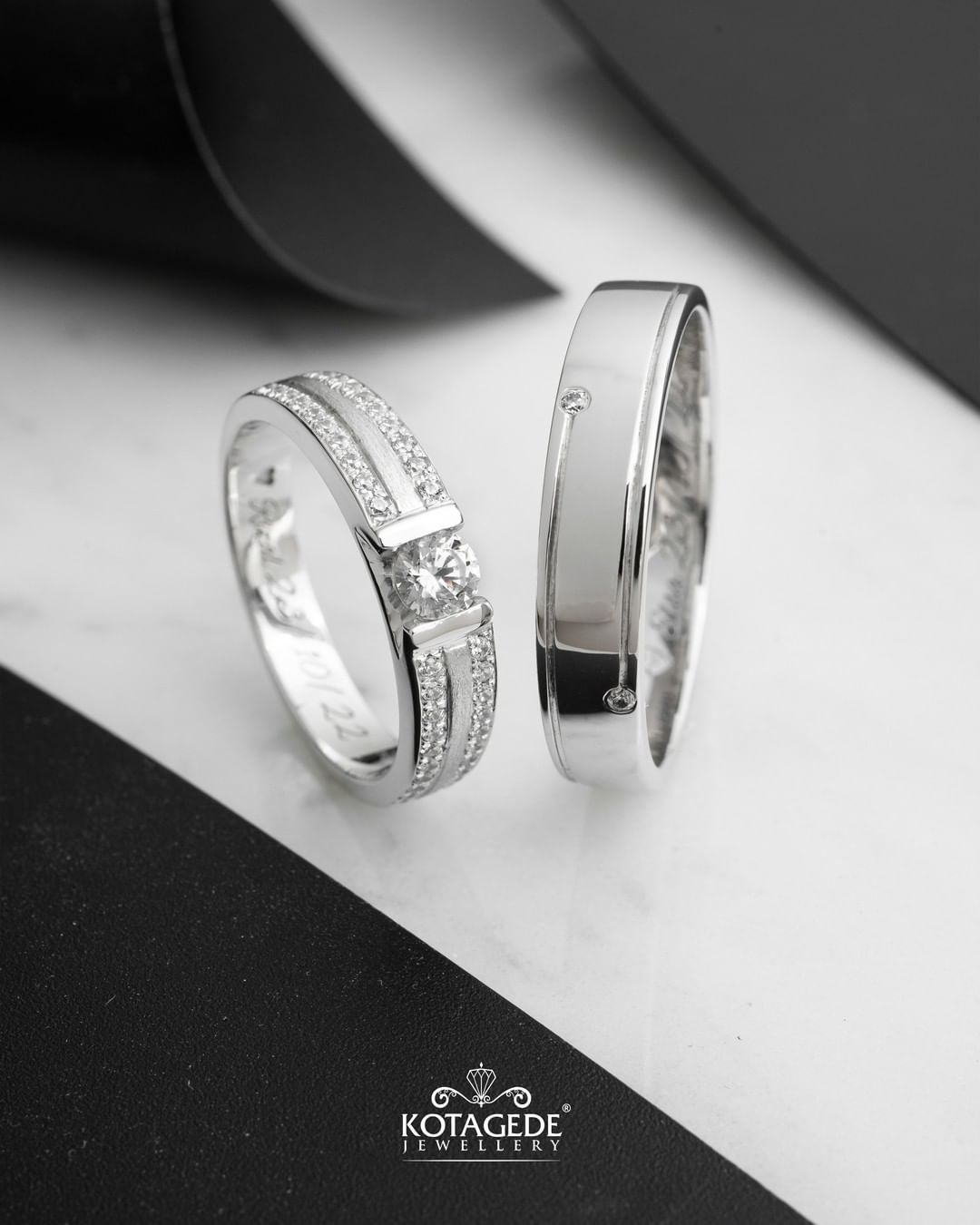 Cincin Kawin Tunangan Platidium Emas Putih Premium Simple Elegant PTD0709WG