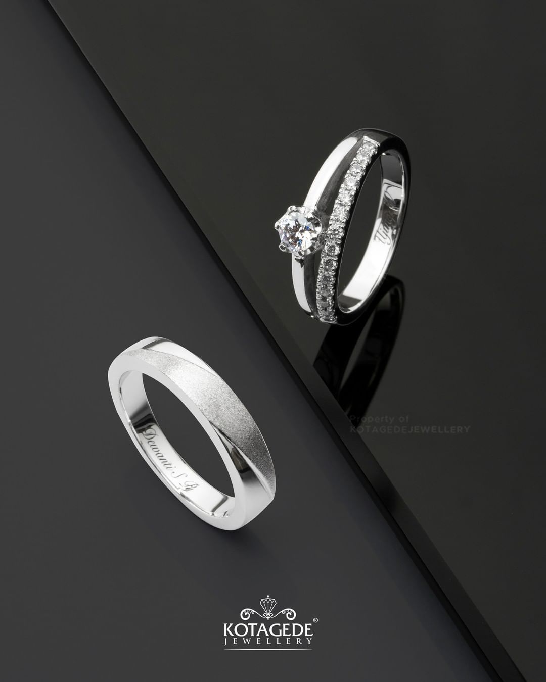 Cincin Kawin Tunangan Platidium Couple Solitaire Eternity PTD0711PTD